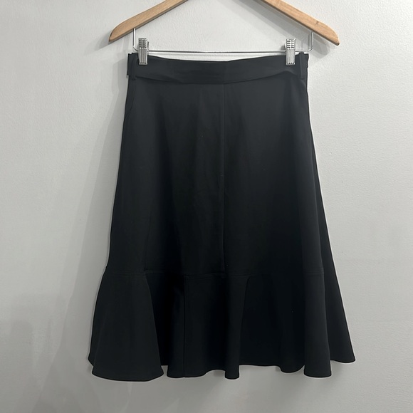 The Kooples Flared long black skirt in wool Elegant Black Women's Skirt - Picture 7 of 8